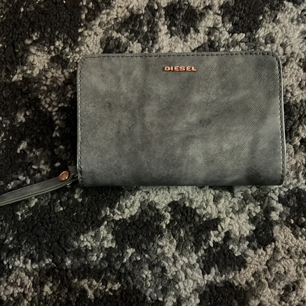 Diesel grey and rose gold leather wallet